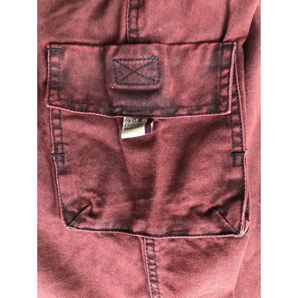 Cargo Pants Boys   Burgundy  4 Pockets Elastic Wa  Cotton  Size 10 New with Tags